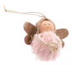 Decorațiune de agățat din material textil Dakls Angel, 9 cm, roz