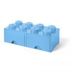 Cutie de depozitare cu 2 sertare LEGO®, albastru deschis