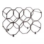 Suport pliabil din metal pentru sticle de vin PT LIVING Honeycomb, gri