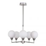 Lustră argintie cu abajur din sticlă Logos – Candellux Lighting