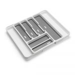 Organizator de tacâmuri alb/gri din plastic 58,5 x 41,5 cm – Addis
