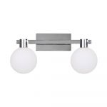 Plafonieră argintie cu abajur din sticlă 15x33.5 cm Maldus – Candellux Lighting