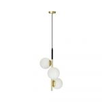 Lustră aurie cu abajur din sticlă 32.5x32.5 cm Duo – Candellux Lighting