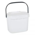 Recipient pentru deșeuri compostabile cu capac Addis, 24,5 x 18,5 x 19 cm, alb