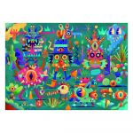 Puzzle cu sclipici Djeco Monster Party