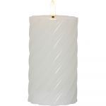 Lumânare cu LED din ceară albă Star Trading Flamme Swirl, înălțime 15 cm