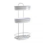 Etajeră ovală cu cu 3 nivele și 2 boluri Metaltex, lungime 26 cm
