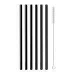 Set 6 paie din sticlă Vialli Design, lungime 20 cm, negru