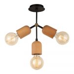 Lustră neagră/în culoare naturală Dna – Squid Lighting