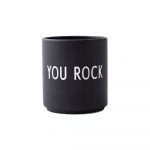 Cană neagră din porțelan 300 ml You Rock – Design Letters