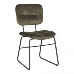 Scaune de dining kaki 2 buc. din catifea Dez – LABEL51