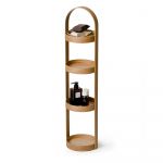 Suport din lemn pentru baie, cu 4 etajere, Wireworks Round Caddy Mezza