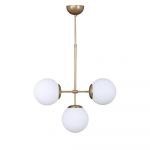 Lustră alb-auriu cu abajur din sticlă ø 15 cm Seagull – Squid Lighting