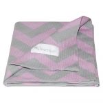 Pătură din bumbac pentru copii Kindsgut Zigzag, 80 x 100 cm, roz-bej
