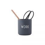 Cană gri închis din porțelan 300 ml Work – Design Letters