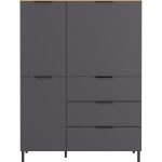 Comodă înaltă gri cu aspect de lemn de stejar 109x146 cm California - Germania