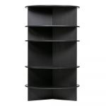Bibliotecă neagră din lemn de frasin 100x168 cm Trian – WOOOD