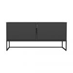 Masă TV cu picioare metalice și 2 uși Tenzo Lipp, lățime 118 cm, negru
