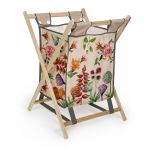 Coș pentru rufe cu structură din lemn de pin Madre Selva Flores Salvajes, 50 l