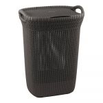 Coș pentru rufe murdare Curver Knit Hamper, 57 l, gri închis