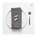 Șervețele gri închis din in în set de 2 bucăți - Linen Tales