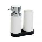 Set 2 dozatoare pentru detergent de vase și săpun lichid Wenko Squeeze, 250 ml,, alb
