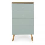 Dulap cu detalii în decor de stejar Tenzo Dot, lățime 55 cm, verde