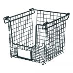 Coș metalic iDesign Classico, 25,5 x 22 cm, negru