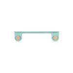 Raft de perete din oțel și detalii din lemn de stejar, cu 2 cârlige Gazzda Hook, lungime 60 cm, verde