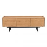 Masă TV în culoare naturală cu aspect de lemn de stejar 160x56 cm Brewerton - Rowico
