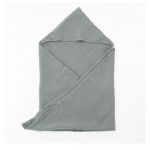 Prosop din in cu glugă pentru copii albastru 70x70 cm Waffle - Linen Tales