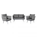 Set mobilier de grădină gri pentru patru persoane Violet – Floriane Garden