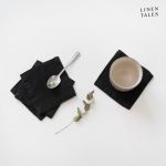Coasters negre din țesătură 4 buc. – Linen Tales