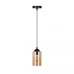 Lustră neagră cu abajur din sticlă ø 10 cm Bistro – Candellux Lighting