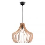 Lustră cu abajur din lemn Trio Wood, înălțime 150 cm, natural