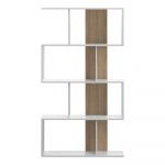 Bibliotecă alb-natural cu aspect de lemn de stejar 89x165 cm Sigma – TemaHome