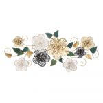Decorațiune suspendată metalică Mauro Ferretti Campur -B-, 118 x 58 cm, motive florale