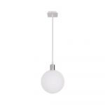 Lustră argintie cu abajur din sticlă ø 15 cm Oden – Candellux Lighting