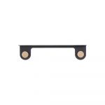 Raft de perete din oțel și detalii din lemn de stejar, cu 2 cârlige Gazzda Hook, lungime 60 cm, negru