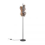 Lampadar gri-auriu cu abajur din sticlă (înălțime 155 cm) Bubble – Trio Select