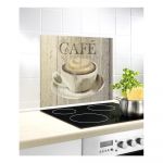 Protecție din sticlă pentru peretele de lângă aragaz Wenko Café, 60 x 50 cm