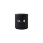 Cană neagră din porțelan 300 ml Hello – Design Letters