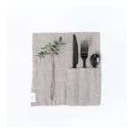 Set 2 suporturi-buzunar din in pentru tacâmuri Linen Tales, bej