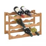 Suport din lemn de nuc pentru 12 sticle Wenko Norway