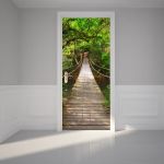 Autocolant adeziv pentru ușă Ambiance Suspension Bridge, 83 x 204 cm