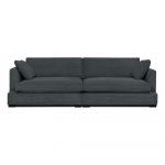 Canapea gri cu tapițerie din catifea reiată 266 cm Mobby – Scandic