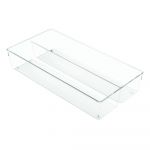 Organizator transparent cu 2 compartimente iDesign Linus, 40,5 x 20 cm