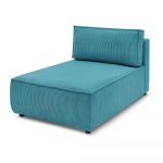 Modul pentru canapea albastru cu tapițerie din catifea reiată (cu colț variabil) Nihad modular – Bobochic Paris