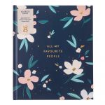 Carnețel pentru adrese cu etichete adezive Busy B Navy Blush, 104 pagini