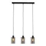 Lustră neagră cu abajur din sticlă 65x12 cm Vancouver – Light & Living